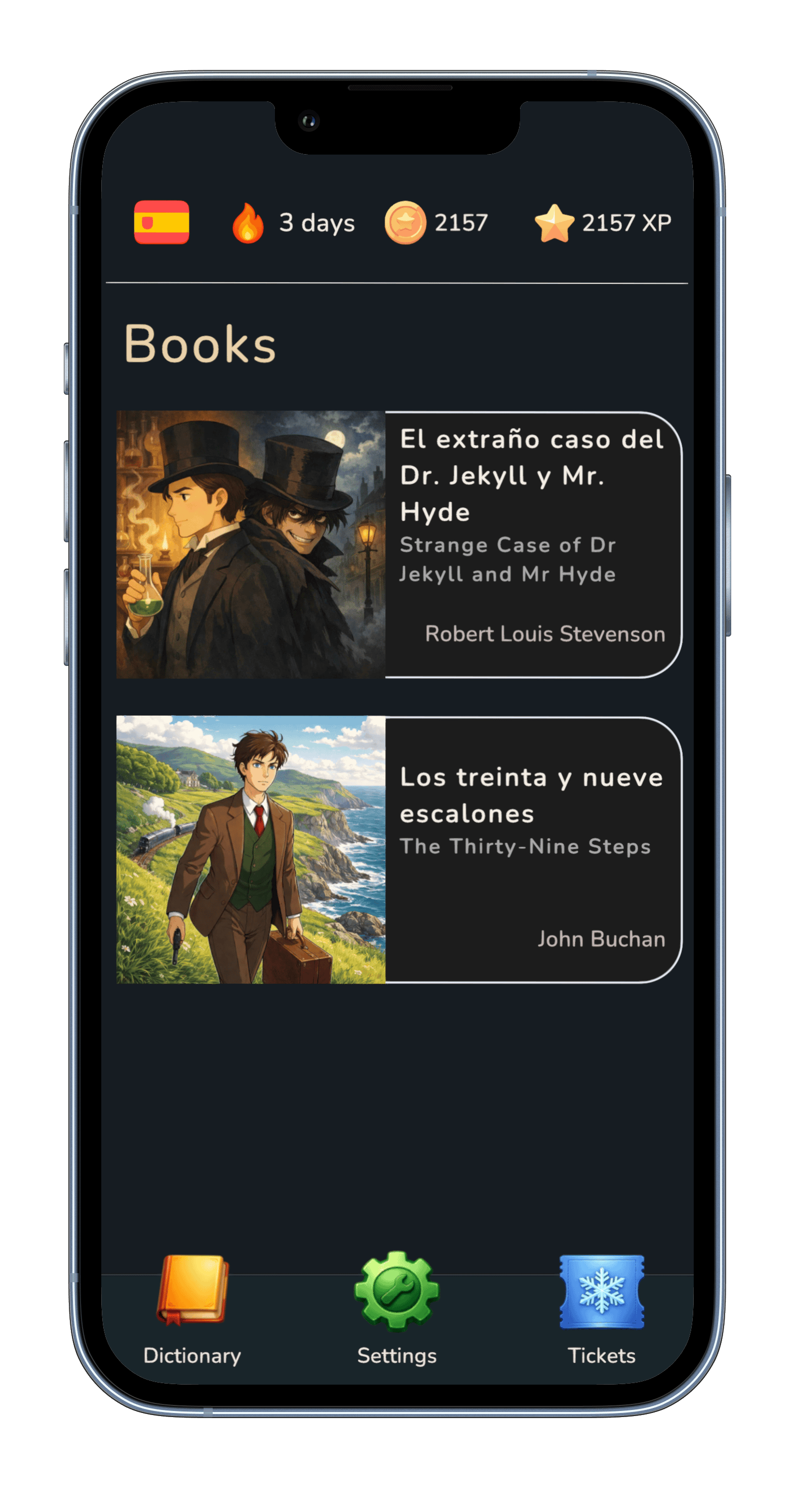App screenshot - Reading view